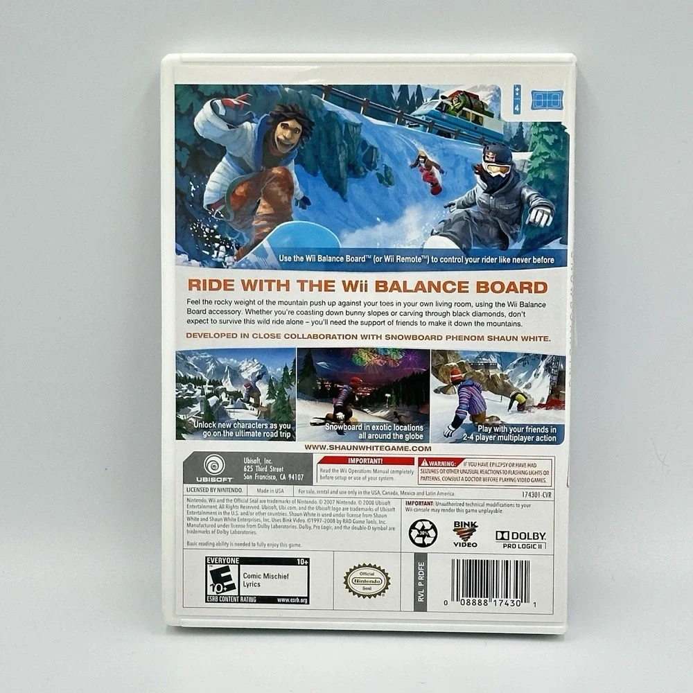 Shaun White Snowboarding: Road Trip Nintendo Wii with MANUAL TESTED Works Great